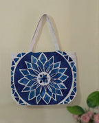 Blue Mandala Printed Canvas Tote Bag for Women – Stylish, Spacious & Eco-Friendly